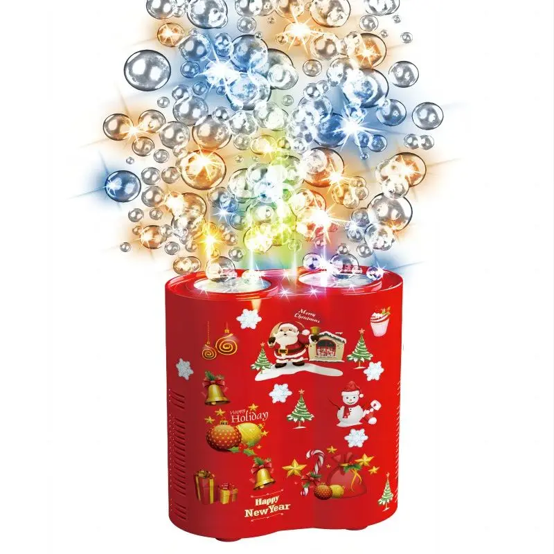 Máquina de bolhas de fogos de artifício com motor duplo, soprador no chão, pouso automático eletrônico, presente para festival de primavera, brinquedos de ano novo