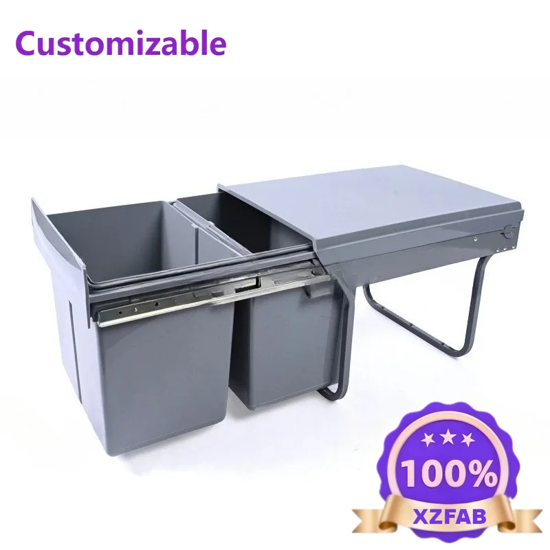 Factory Direct 2026 Invisible storage 400 cabinets, cabinets, iron shelves, pull-out classification 2 × 15L embedded plastic dou