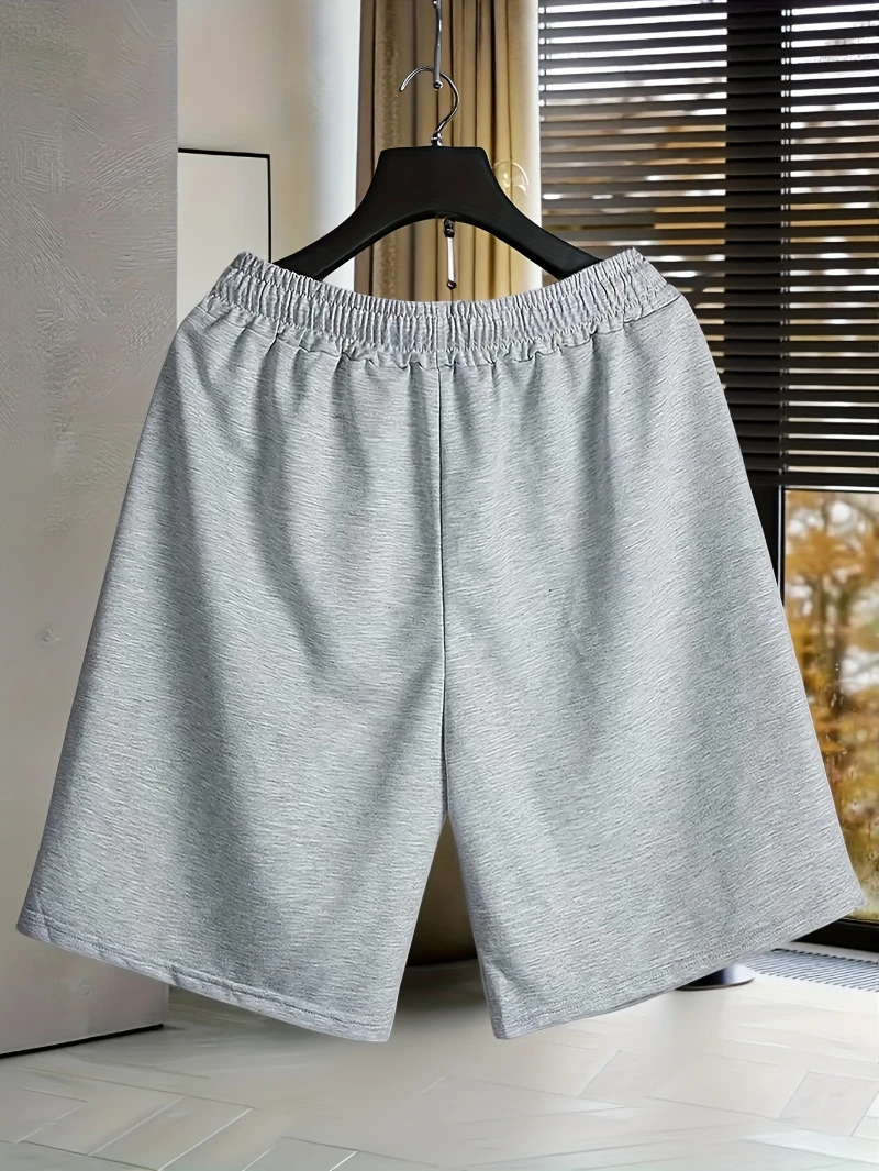 Summer Women Light Grey Loose Casual Sweat Shorts Drawstring Waist Comfortable Home Daily Lounge Shorts  women clothing
