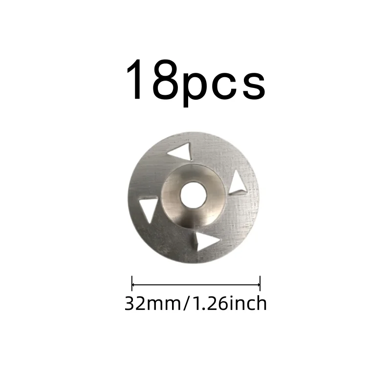 18 pcs 32mm Iron Tile Washers, Four Claw Anti-Slip Design for Wall Construction, Multipurpose, Versatile