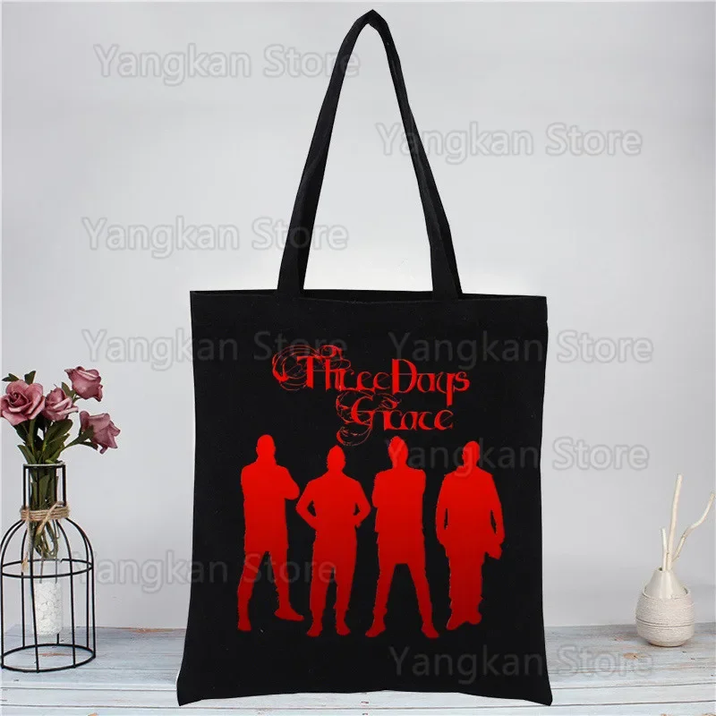 Three Days Grace Handbags Cloth Canvas Tote Bag Shopping Travel Women Eco Reusable Shoulder Shopper Bags bolsas de tela