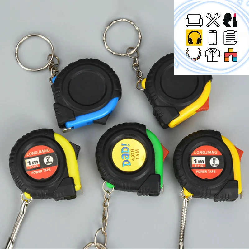 Mini Power Tape Measure Keychain Universal Pull Ruler Metric Tape Measure Retractable 1m Measuring Tape Meter Inch Tailor Tool