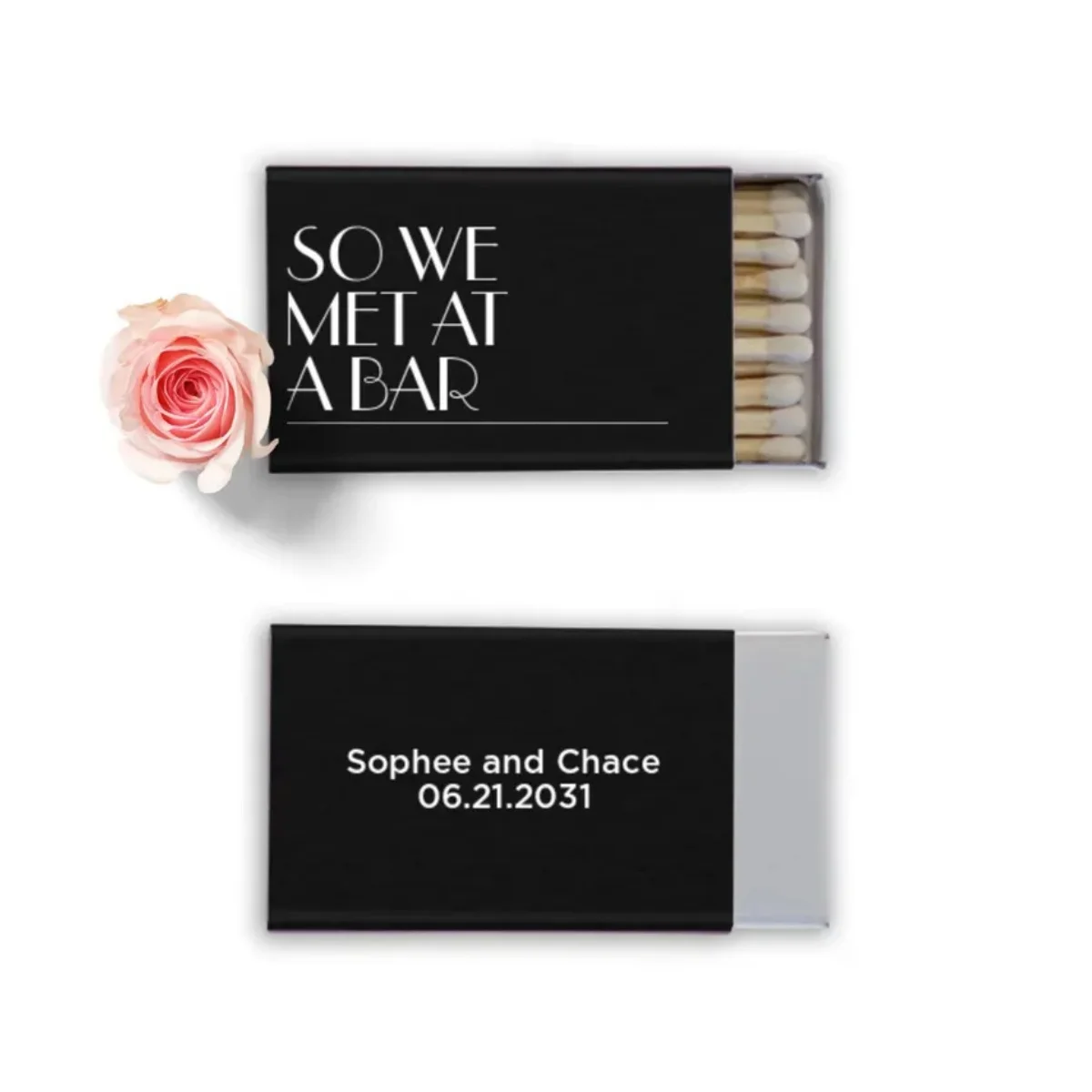 

So We Met at a Bar, свадебные сувениры в спичку, свадебные матчи на заказ, сувениры в спичку