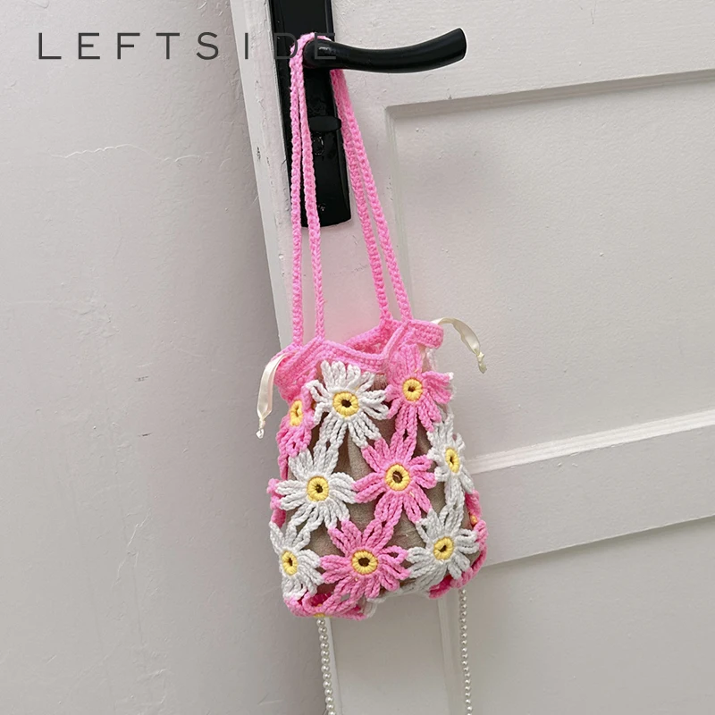 الجانب الأيسر تصميم نسج الحياكة زهرة نسج حقيبة كتف 2025 الاتجاه الجديد مطرز حقيبة كروسبودي حقائب السفر والمحافظ #1
