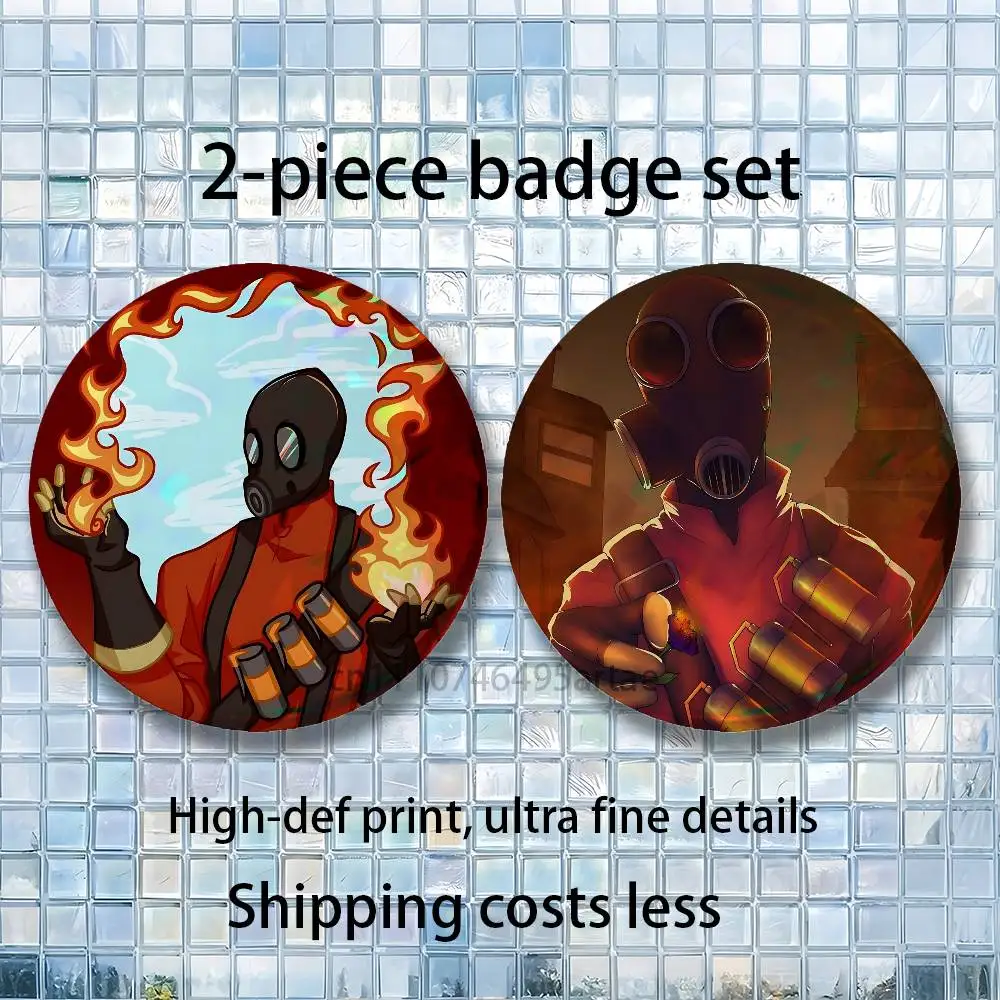Scout Pyro Soldier Team Fortress TF 2piece set Pins Backpack Clothes Jewelry Accessories Cartoon Round Brooch Button Badge Gifts