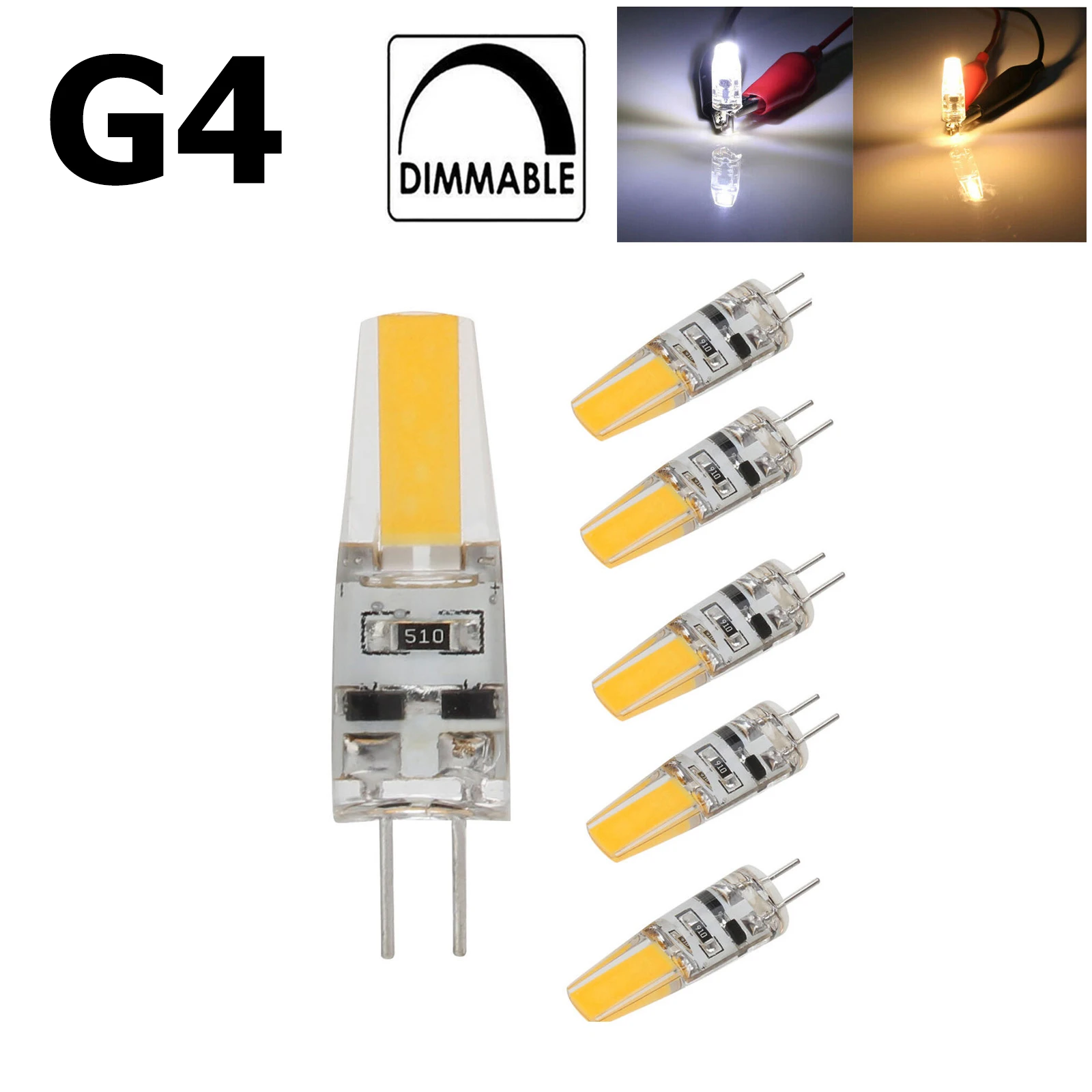 Mini G4 LED Silicone Lamp 6W Bulb Dimmable Lamps DC12V COB Light 3000K 6000K Bombillas Lighting Spotlight Chandelier Home