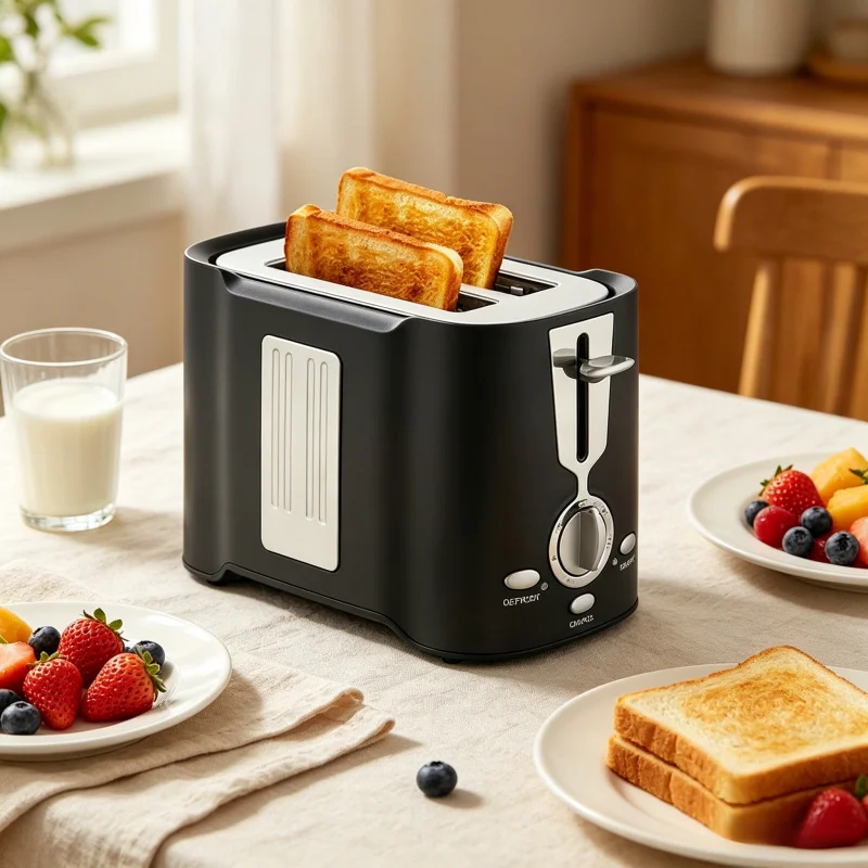 2 Slice Toaster, 6 Browning Settings, Defrost/Reheat, Extra Wide Slots, Compact Stainless Steel Bread Toaster for Home Kitchen