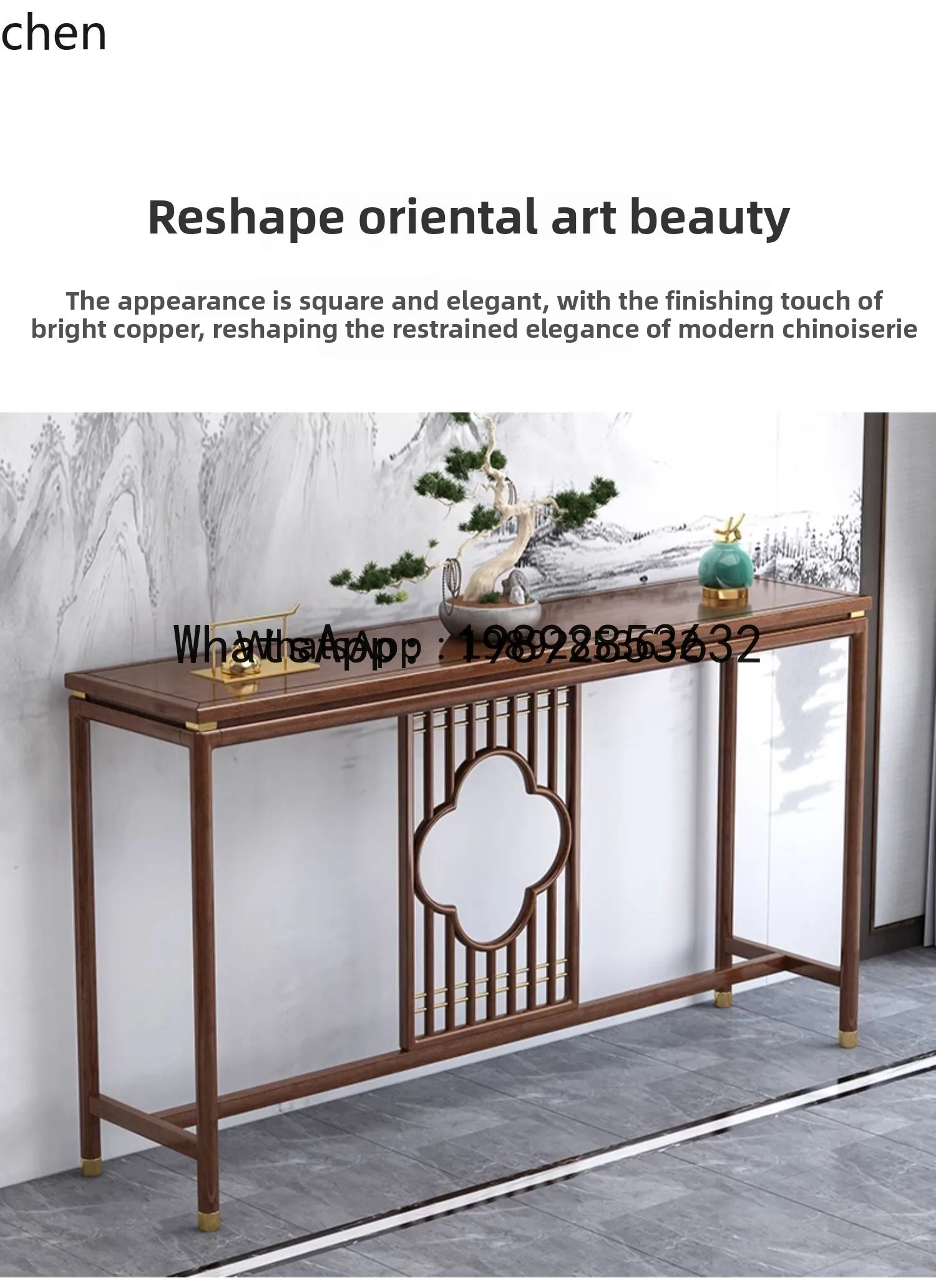 X4  new Chinese-style solid wood table incense case household walnut xuanguantai living room