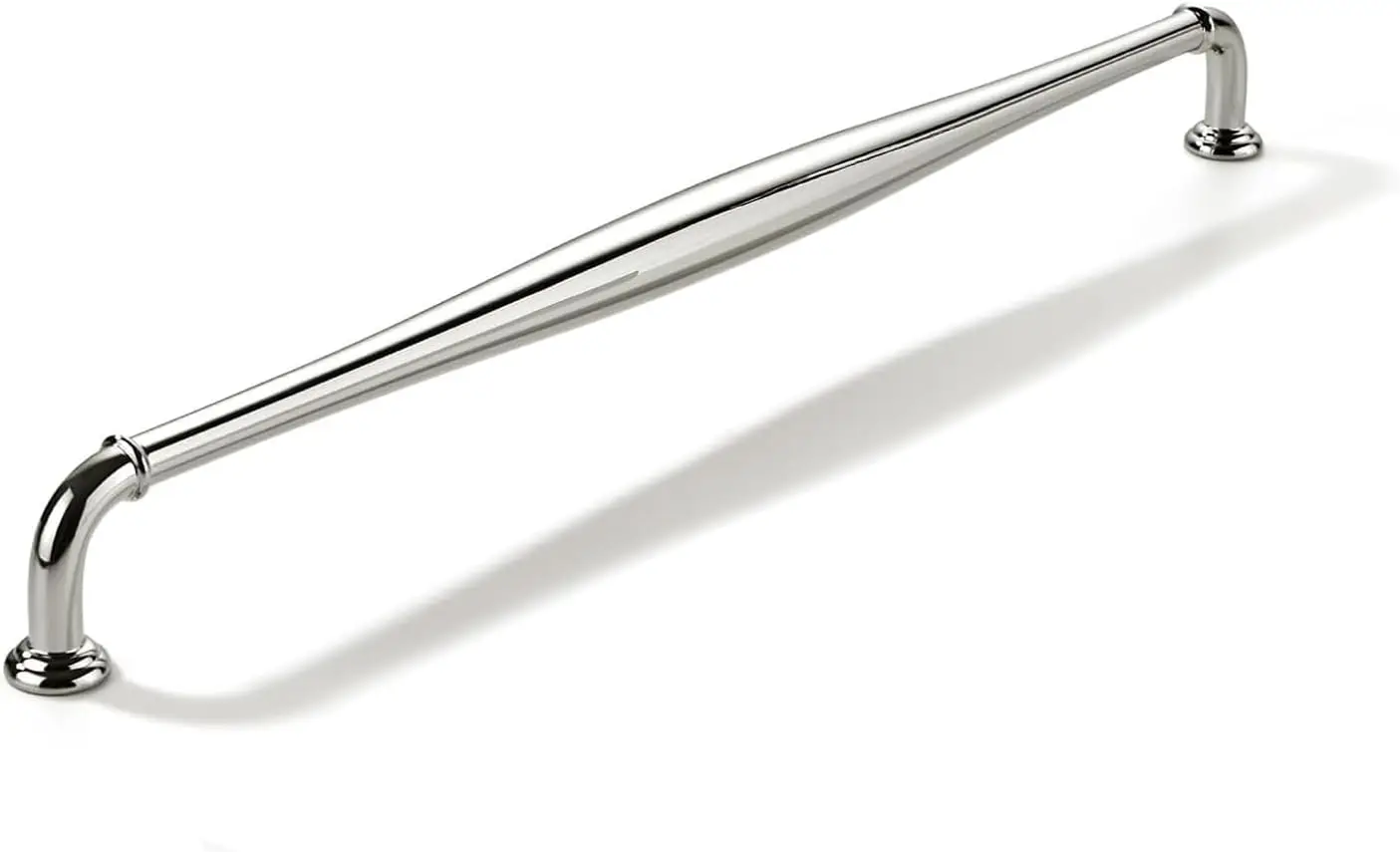 12 Inch Heavy Duty Solid Polished Nickel Appliance Cabinet Pull Handles Bulk Pack Of 3 Traditional Decorative Furniture Hardware For Bathroom Dresser Wardrobe Closet Storage Doors Home Renovation