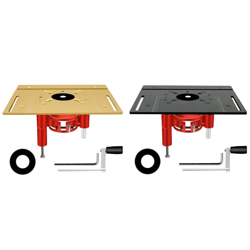 ABSJ-Aluminum Router Table Insert Plate Precision Router Lift Set - Wood Router Lifting Base For Workingbenches Tool