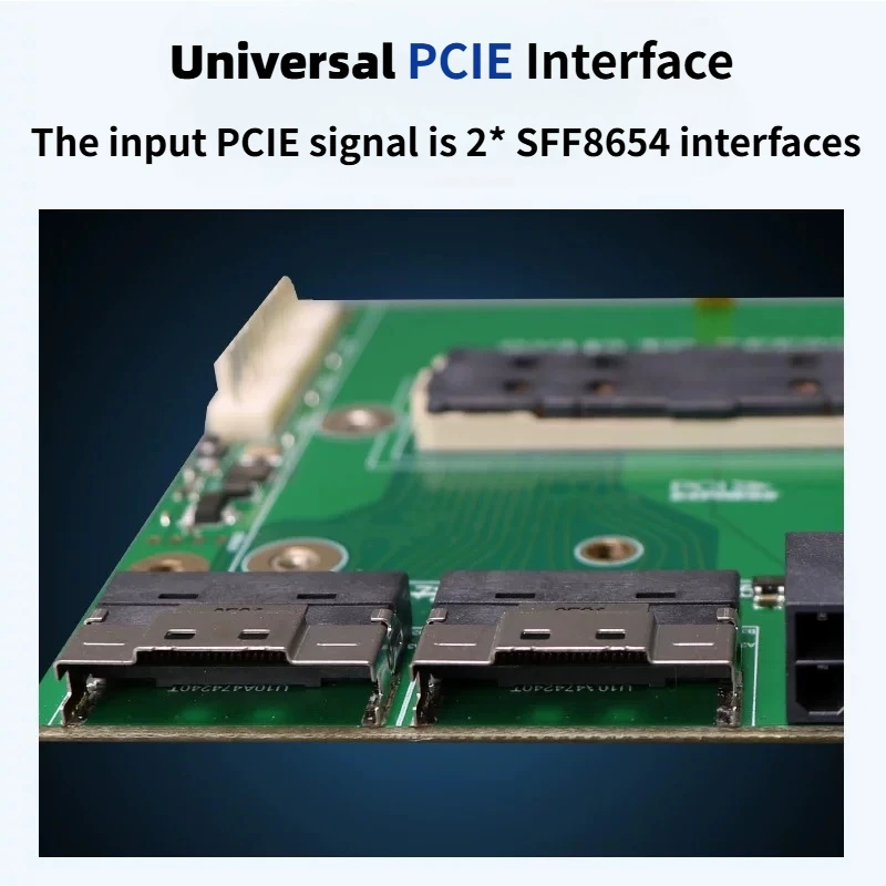 Dual 8Pin PCIE X16 To SXM2 2*SFF-8654 Adapter Card for NVIDIA P-100 V-100 GPU Graphics Card Server Tempareture Control Expansion view 5