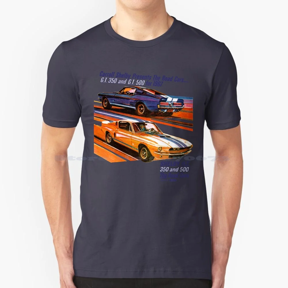 Shelby Gt 500 / Gt 350 T Shirt 100% Cotton Tee Shelby Gt350 Gt500 Muscle Car Car American 1960s 1970s 1980s Performance Sports