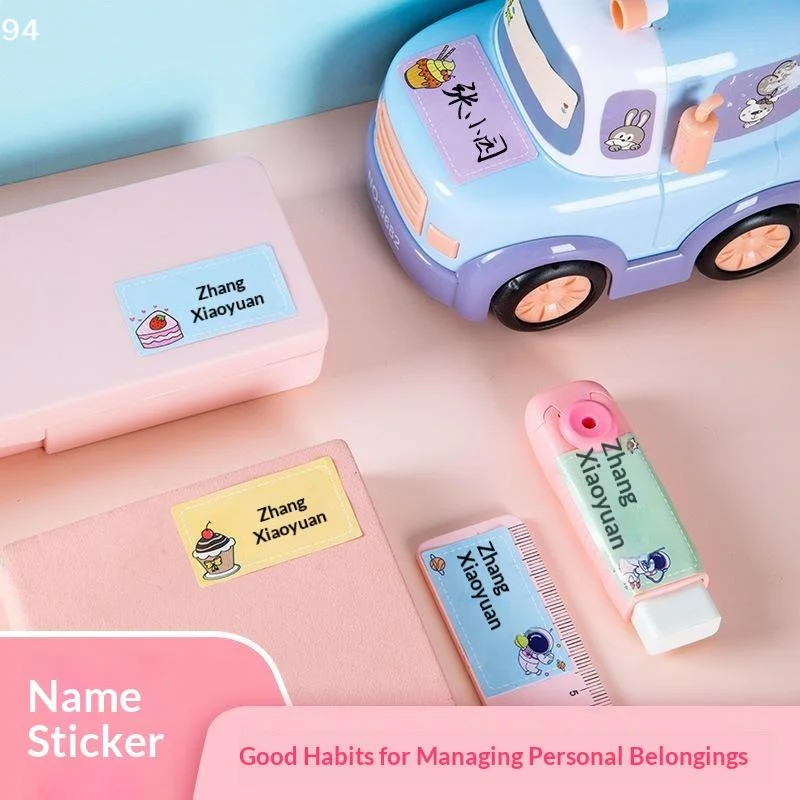 280 Sheet Cute Cartoon Name Labels Self Adhesive Waterproof Tear Resistant Handwrite Sticker For DIY Stationery Decoration