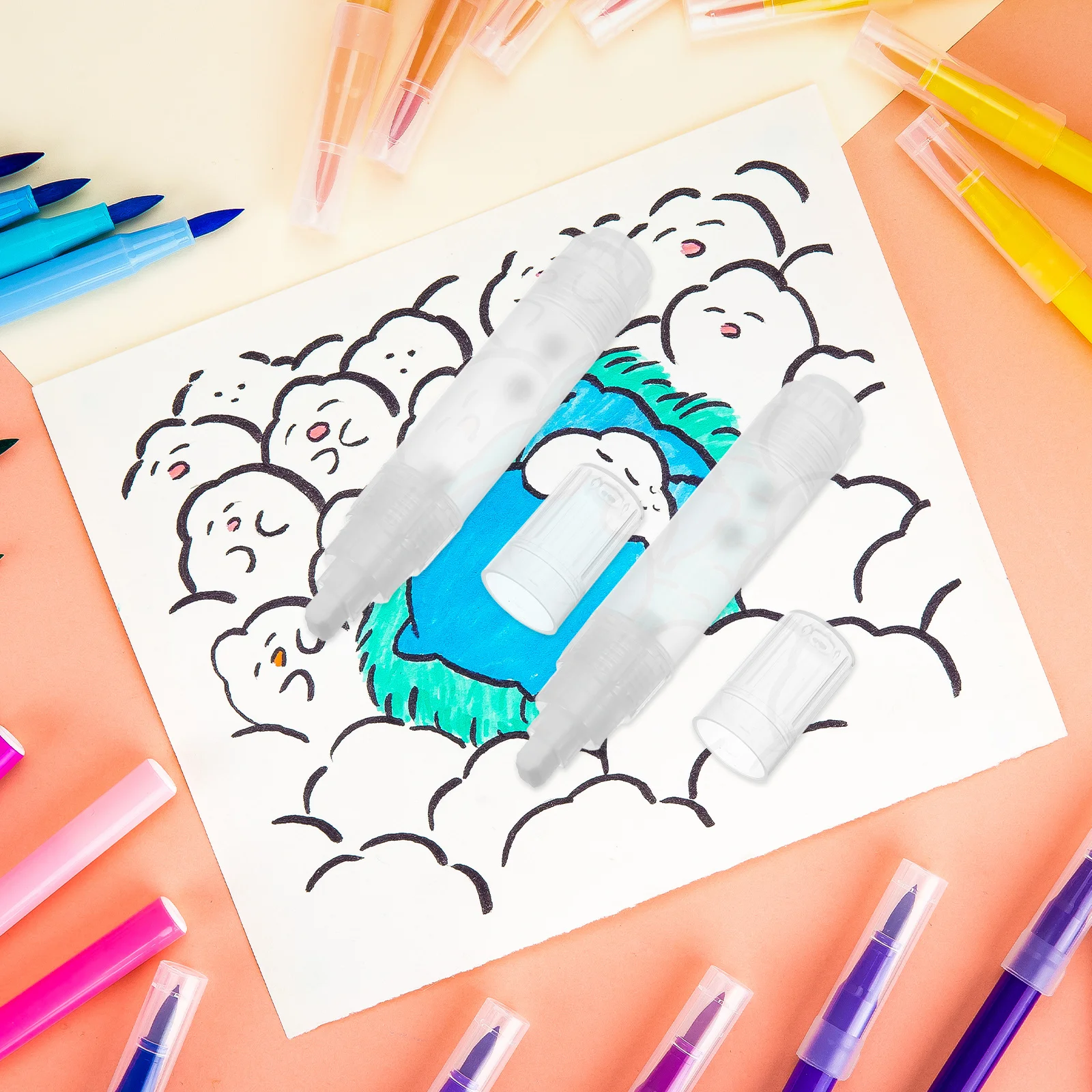 

2Pcs Blank Refillable Paint Pens 10Mm White Marker for Outdoor Long-Lasting Fade-Resistant Marks Refillable