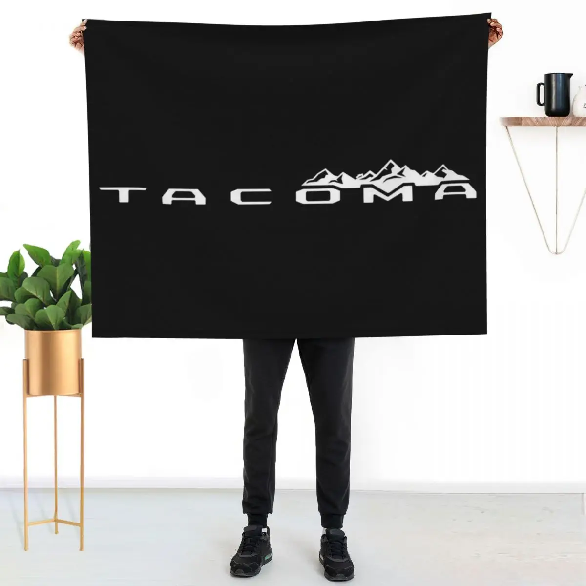 Tacoma Truck Mountains Tailgate Script Throw Blanket Stuffeds Softest cosplay anime Tourist funny gift Bed linens Blankets