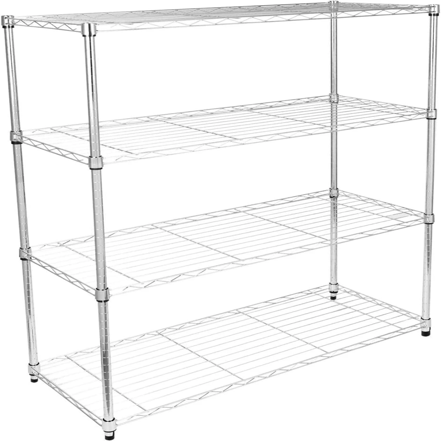 

4-Tier Heavy Duty Shelving Unit 1000Lb Capacity,Chrome,36Lx14Wx55.91H inch Cable organizer Hanging shelf Wall organizer Holder