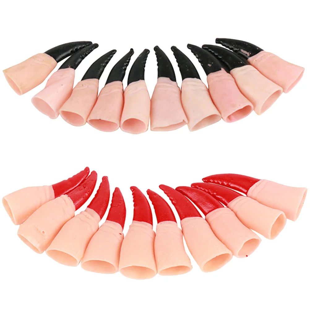 

20 Pcs Halloween Nails Decor Accessory Decorative Prop Witch Finger Realistic Fake Rubber Festival Compact