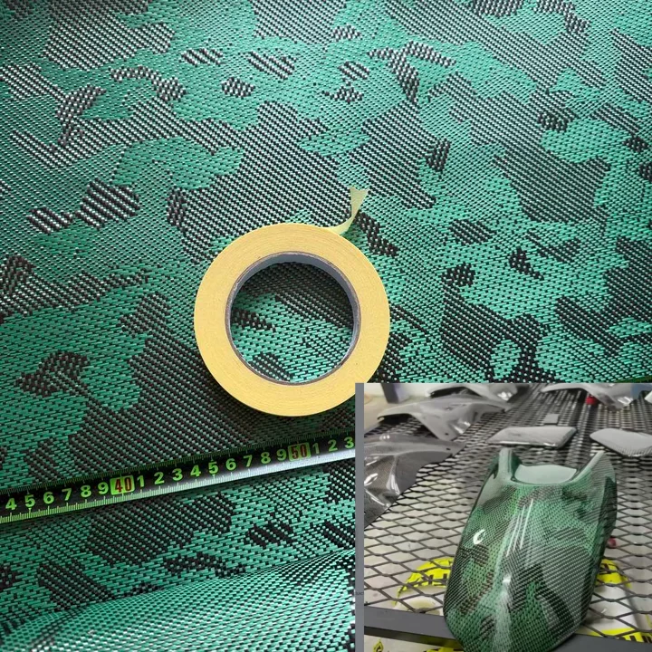 3K 240gsm Camouflage Pattern Carbon Fiber Kevlar Fiber Blended Fabric 100cm*50cm/30cm a Piece, for Car, Motorcycle Modification