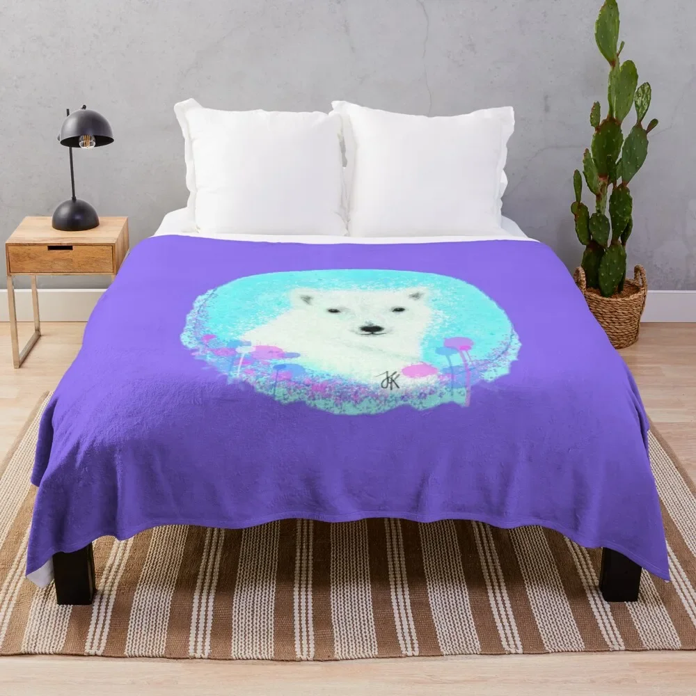 

Polar Bear HG Purple Throw Blanket Bed Fashionable Retros Sofa Quilt Hairy Blankets