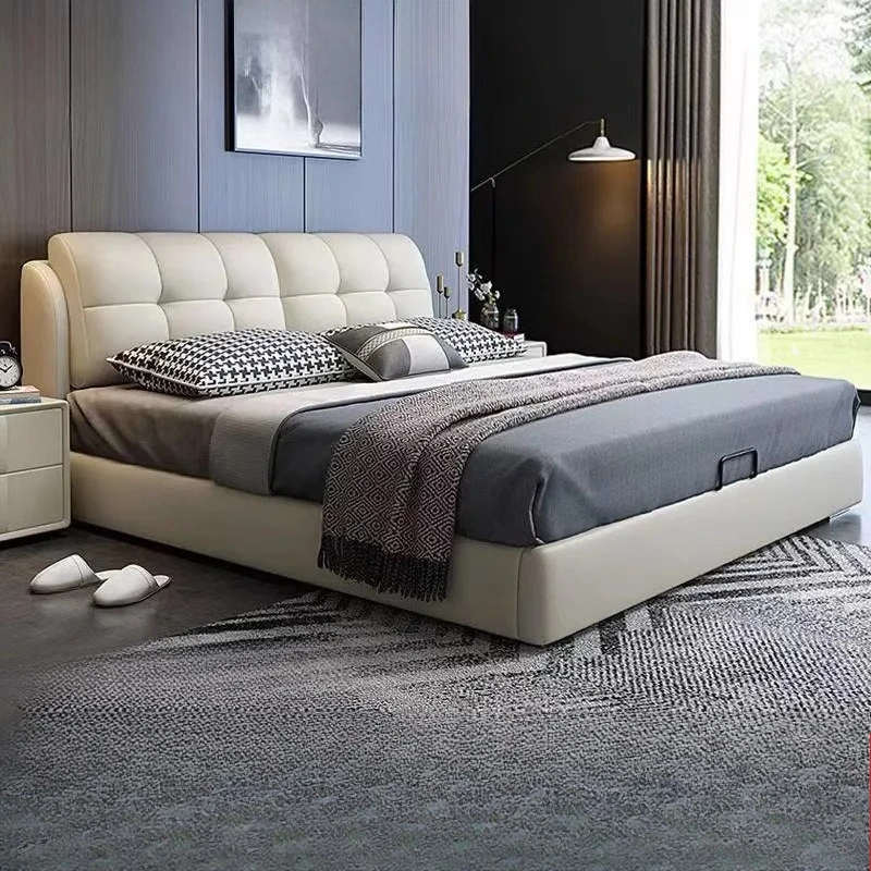 

Minimalist Aesthetics Bed Fashionable Confortable Princess Nightstands Designer High Quality Bed Heighten Vintage Lit Furniture