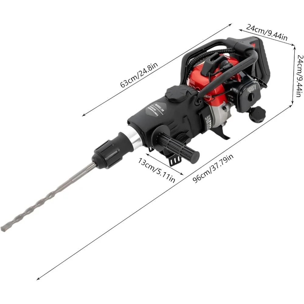 

Powerful 3-in-1 Rotary Hammer Drill with 1200W, 2-Stroke Hammer Action, and Accessories