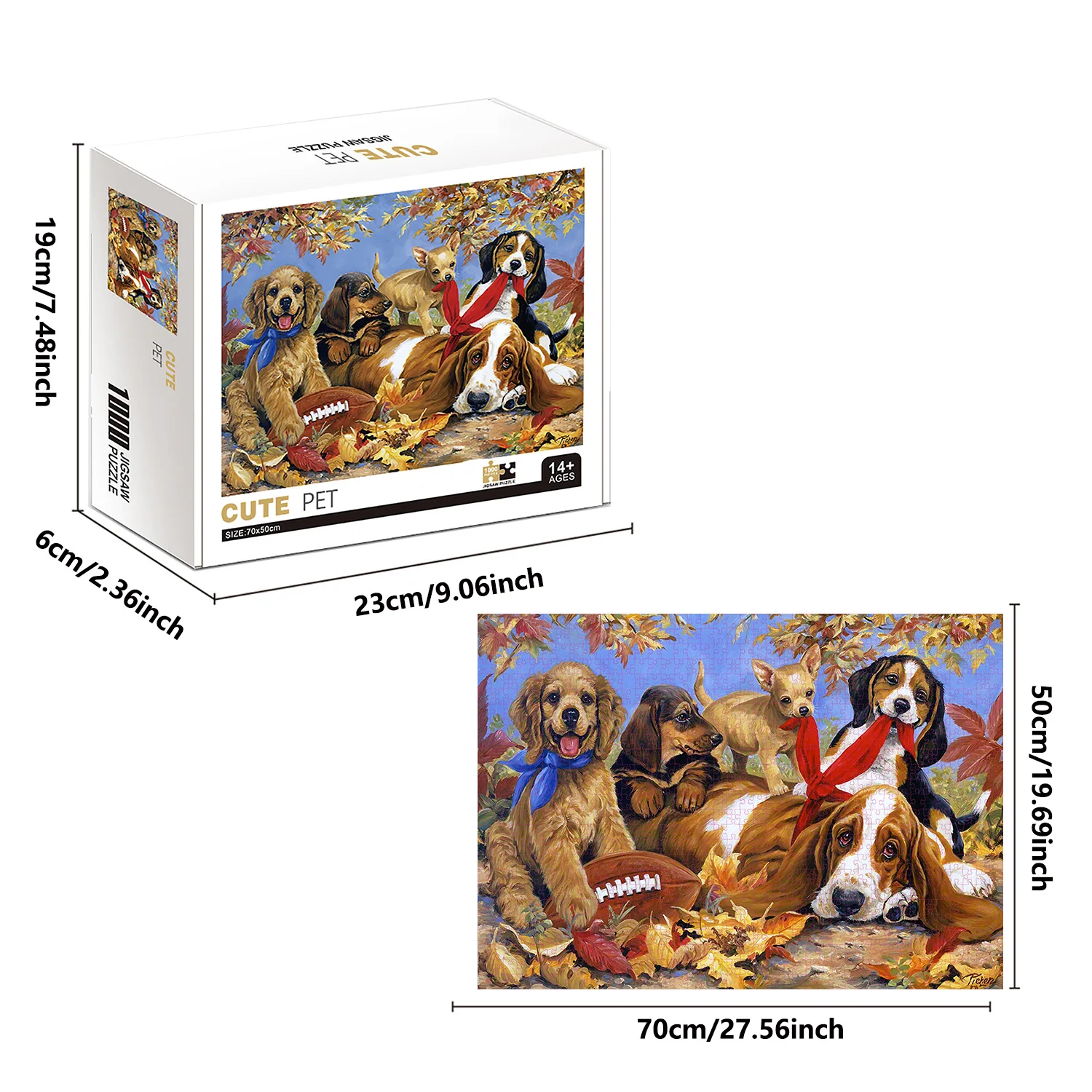 ตัวต่อจิ๊กซอว์รูปลูกสุนัขสัตว์เลี้ยงสุดน่ารัก1000ชิ้นสำหรับผู้ใหญ่เกมการตกแต่งบ้านครอบครัวปริศนาชั้นสนุกของเล่นเพื่อการศึกษา