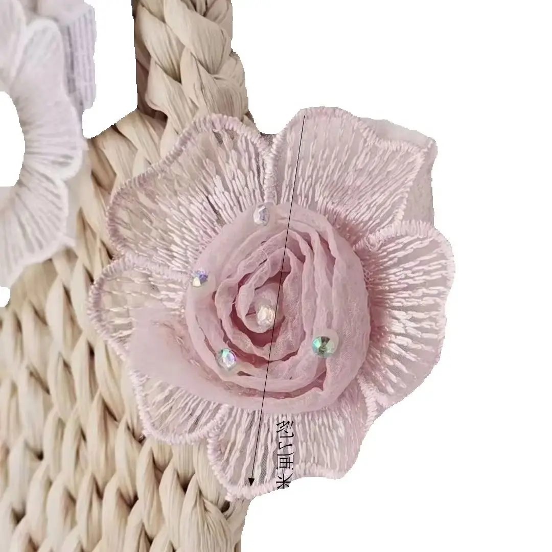 10pcs The New Bubble Veil Point Drill Three-Dimensional Large Flowers 7CM Lace Children's Women's Dresses Wedding Headdress Clot