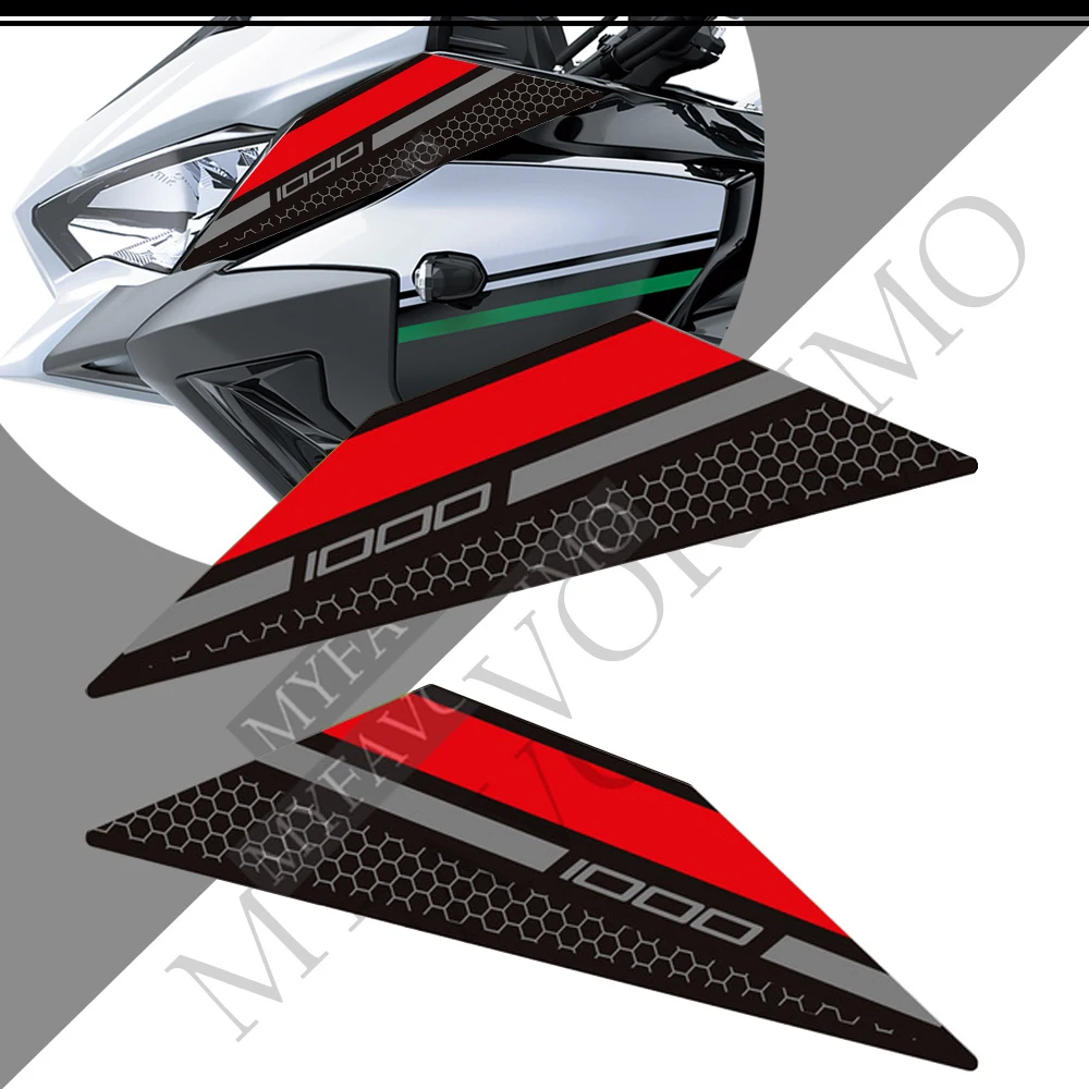 Motorcycle Tank Pad Gas Fuel Oil Kit Knee Protector Stickers Decals Handshield Wind Deflector For Kawasaki VERSYS 1000 SE LT