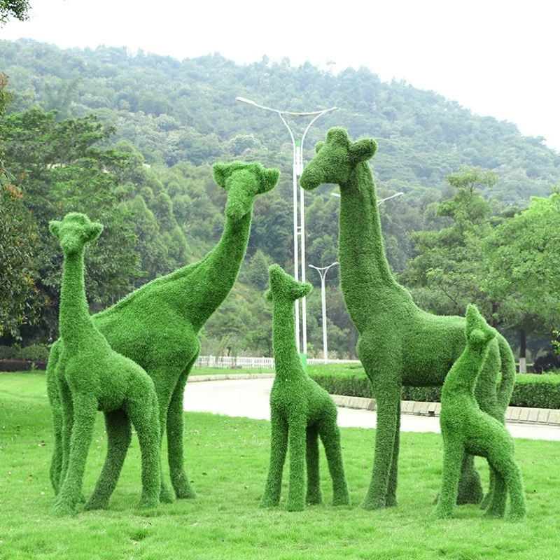 Outdoor Green Snail Ornaments Garden Landscape Green Turf Simulation Animal Sculpture Lawn Park Elephant Decoration