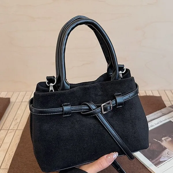 

2025 Niche Square Bag, Elegant Top Handle Purse for Women, Office Commuter Crossbody, Minimalist Day-to-Night Tote, Textured