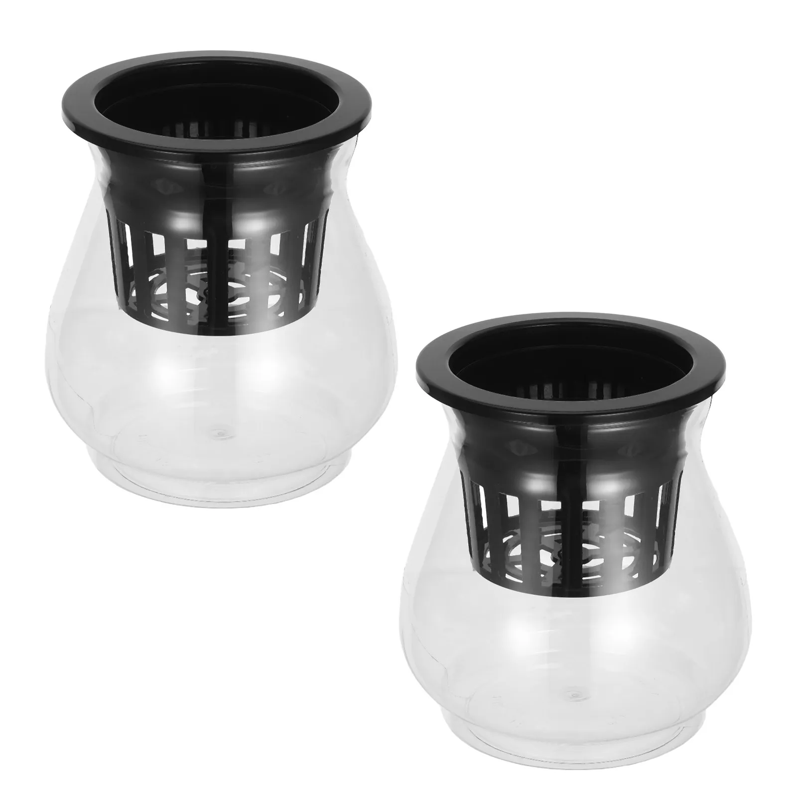 2Pcs Transparent Hydroponic Container Fish Tank Plant Pot for Betta Fish Desktop Aquarium Small Ecological Landscape Decorative