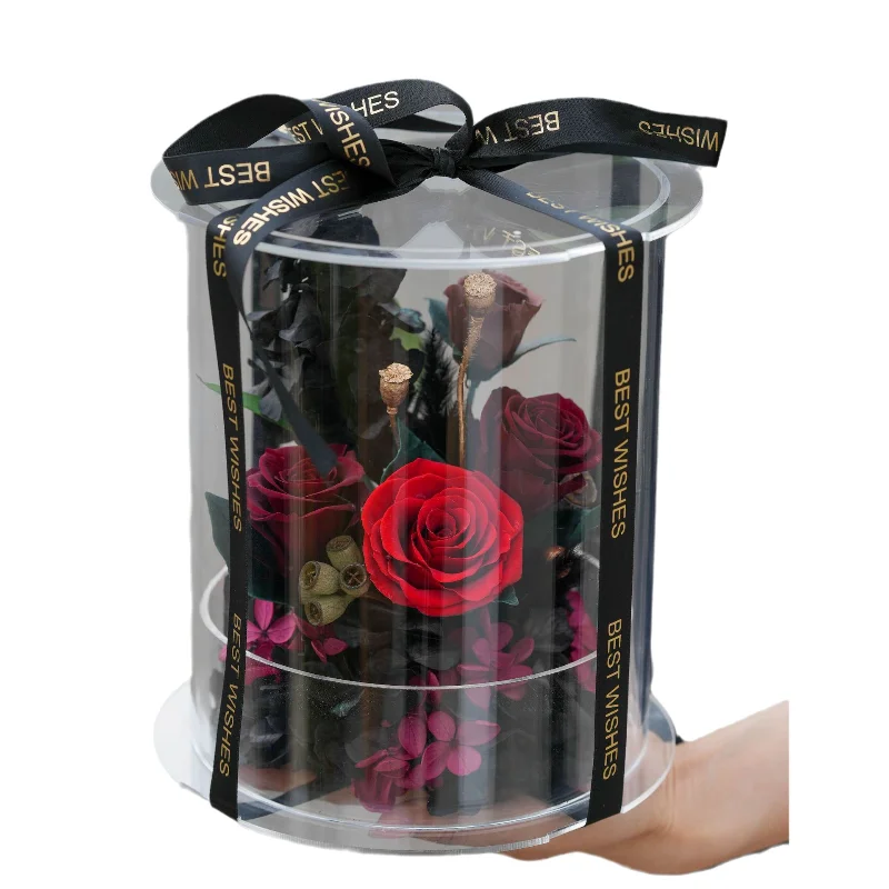

Вечный цветок, акриловая роза, подарочная коробка, высококачественное украшение, фестиваль Циси, подарок на день Святого Валентина для подруг