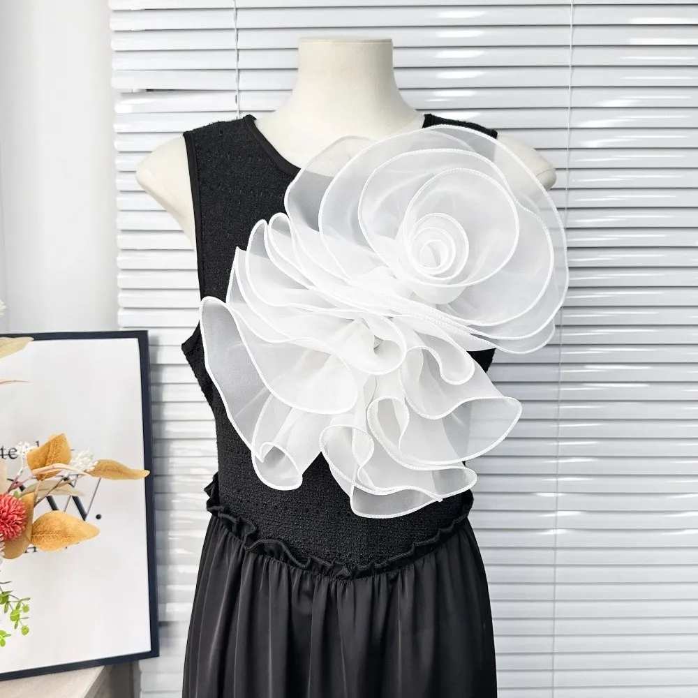 New Multi-Layered Chiffon Rose Flower DIY Pleated 3D Chest Flower Puffy Handmade Clothing Decoration Corsage