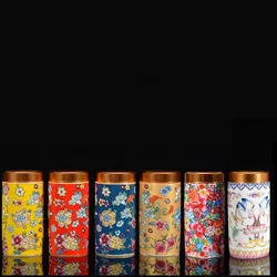 Enamel Color Porcelain Tea Canister Sealed Ceramic General Jar Storage Jars Desk Decoration Tea Cans Candy Pots Tea Caddy
