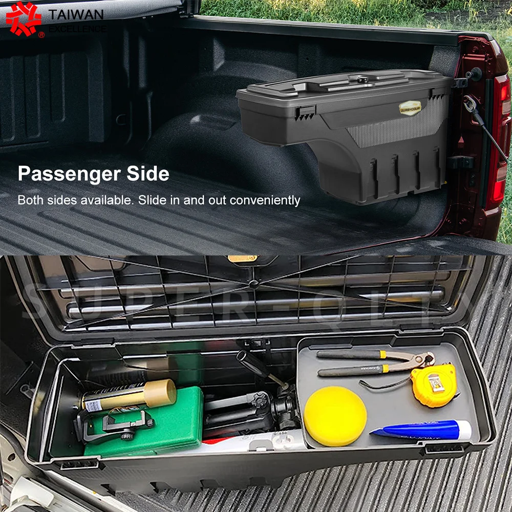 Truck Storage Box Pickup Toolbox With Lock For Toyota Tacoma 2005/Tundra 2007-2020 Nissan Frontier 2005-2019/Titan Storage Box