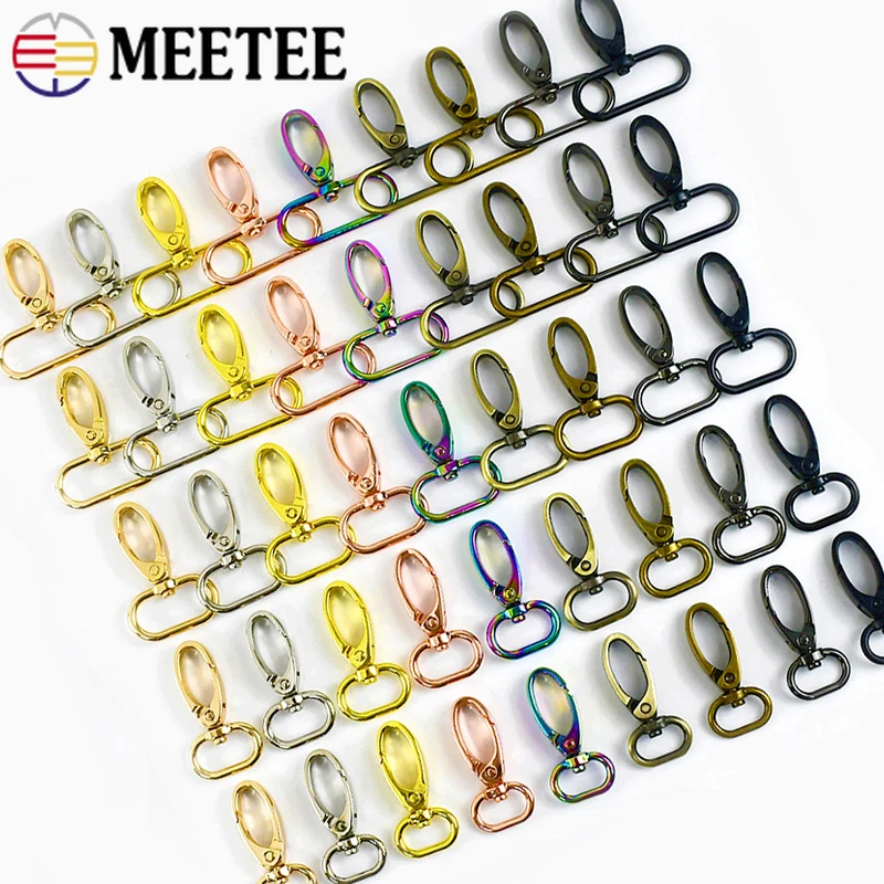 

30/50Pcs Metal Buckles Swivel Lobster Claw Clasp Push Gate Snap Hooks Trigger Clip for Keychain Purse Handbag Making Accessories