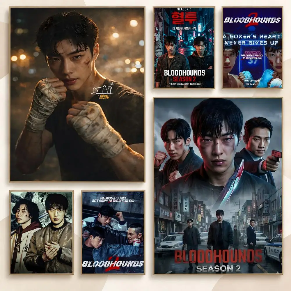 Bloodhounds Korean Action Drama Series Boxing Battles Poster Contemporary Wall Art Print for Bedroom & Living Room, Unframed