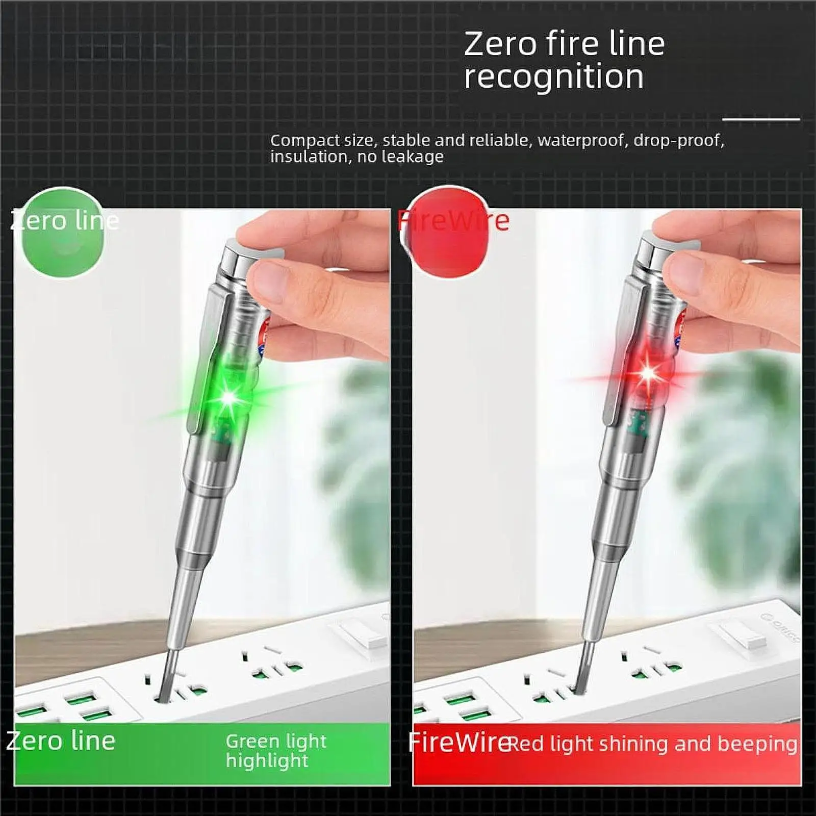 2x Electrical Tester Pen Sturdy Voltage Detector Pen for Household Electrical Voltage Test on Off Detection Power Cable Testing