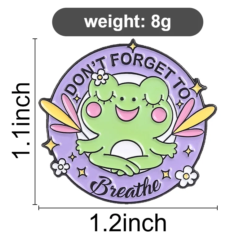 Frog Yoga Enamel Pins Don't Forget To Breath Brooch Cartoon Lapel Badge Cute Froggy Jewelry Accessory Gifts For Fans Friends