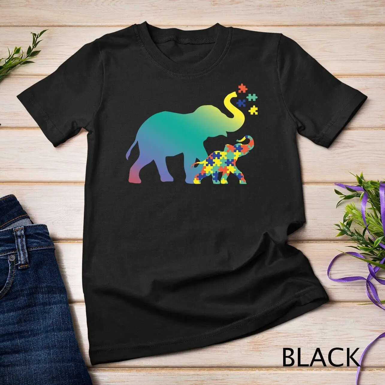 Autism Mom Gift Design Autism Awareness Elephant Unisex T-shirt