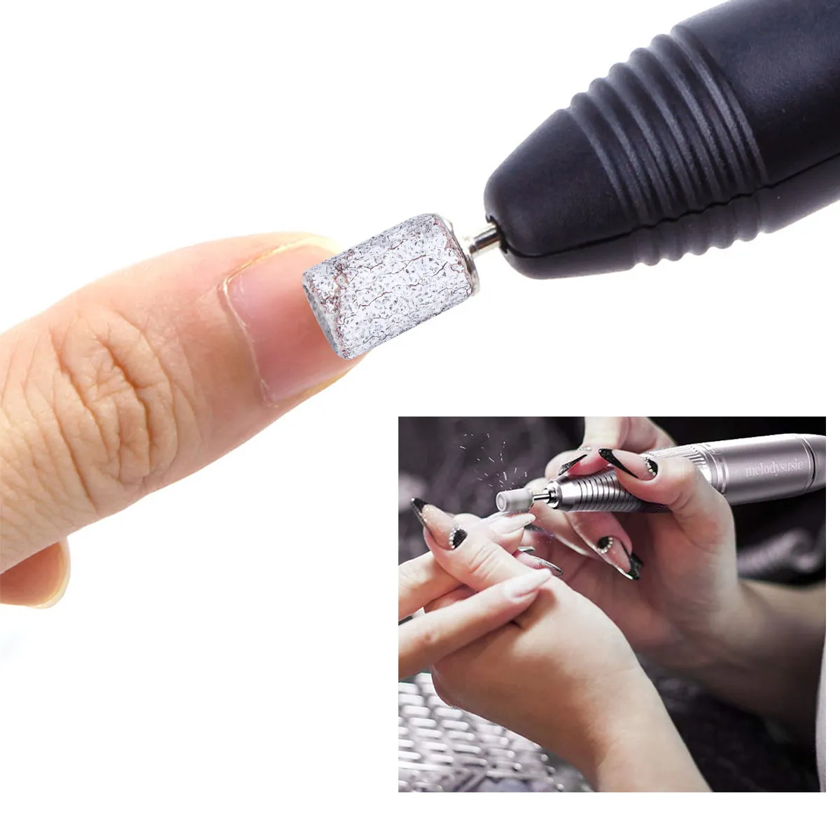 100-teiliges Nagelschleifband-Set für Maniküre und Pediküre, Elektrischer Bohrer, Schleifpolierer für Acryl- und Naturnägel, Schleifhülsen