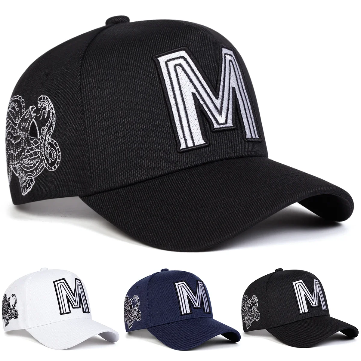 Unisex M Letter Embroidery Baseball Caps Spring and Autumn O