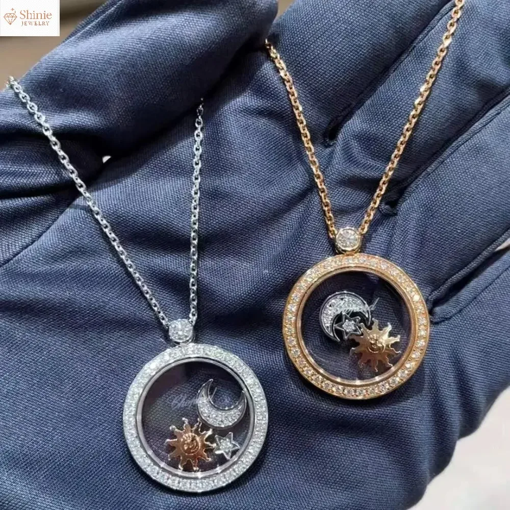 

Лидер продаж, модное ожерелье «Солнце, Луна, звезды», мужское и женское ожерелье, высокое качество, муассанит, пара, праздничный банкетный подарок, цветfast