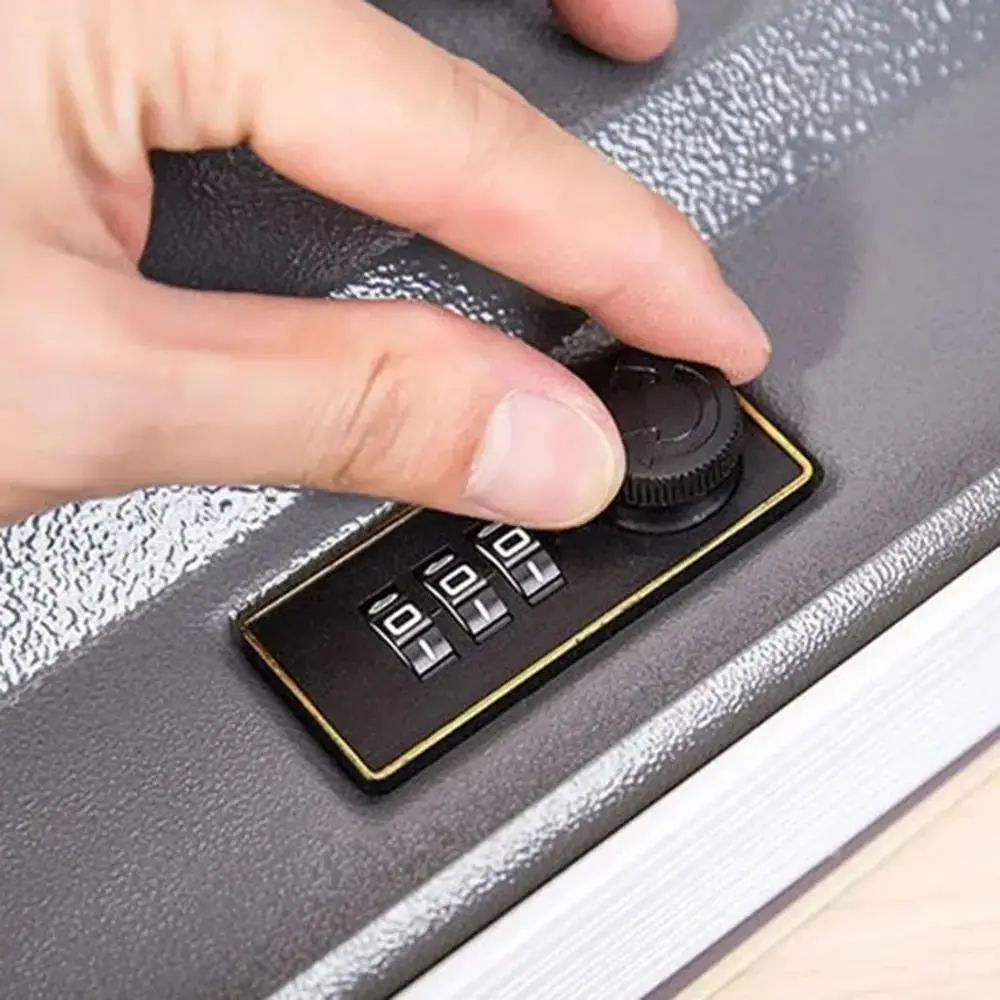 Portable 3 Digit Combination Combination Lock Mechanical Anti-Theft Drawer Lock Keyless Turntable Password Lock Toolbox