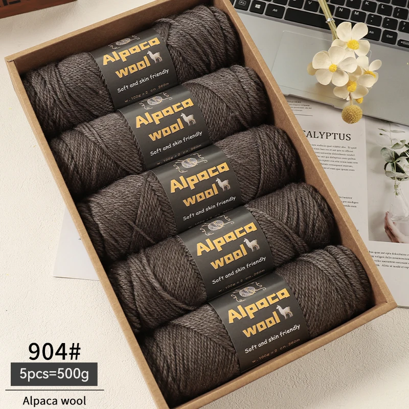 500g Alpacawol 245 dik breigaren Meerkleurig Herfst en winter Modieus cadeau voor mannen en vrouwen DIY breimateriaal Kit voor warme truien, jassen, sjaals, hoeden, handschoenen, beenwarmers,