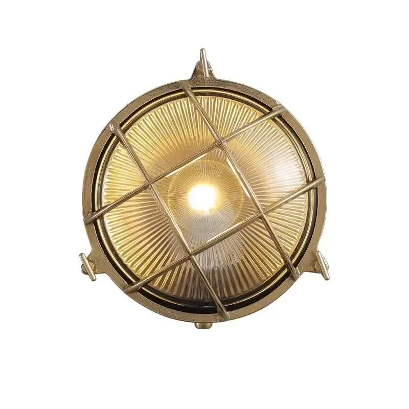 Nautical Vintage Retro Wall Sconce Brass Street Lighting Decorative LED Lamp with Oval Bulkhead Bulk Purchase Option