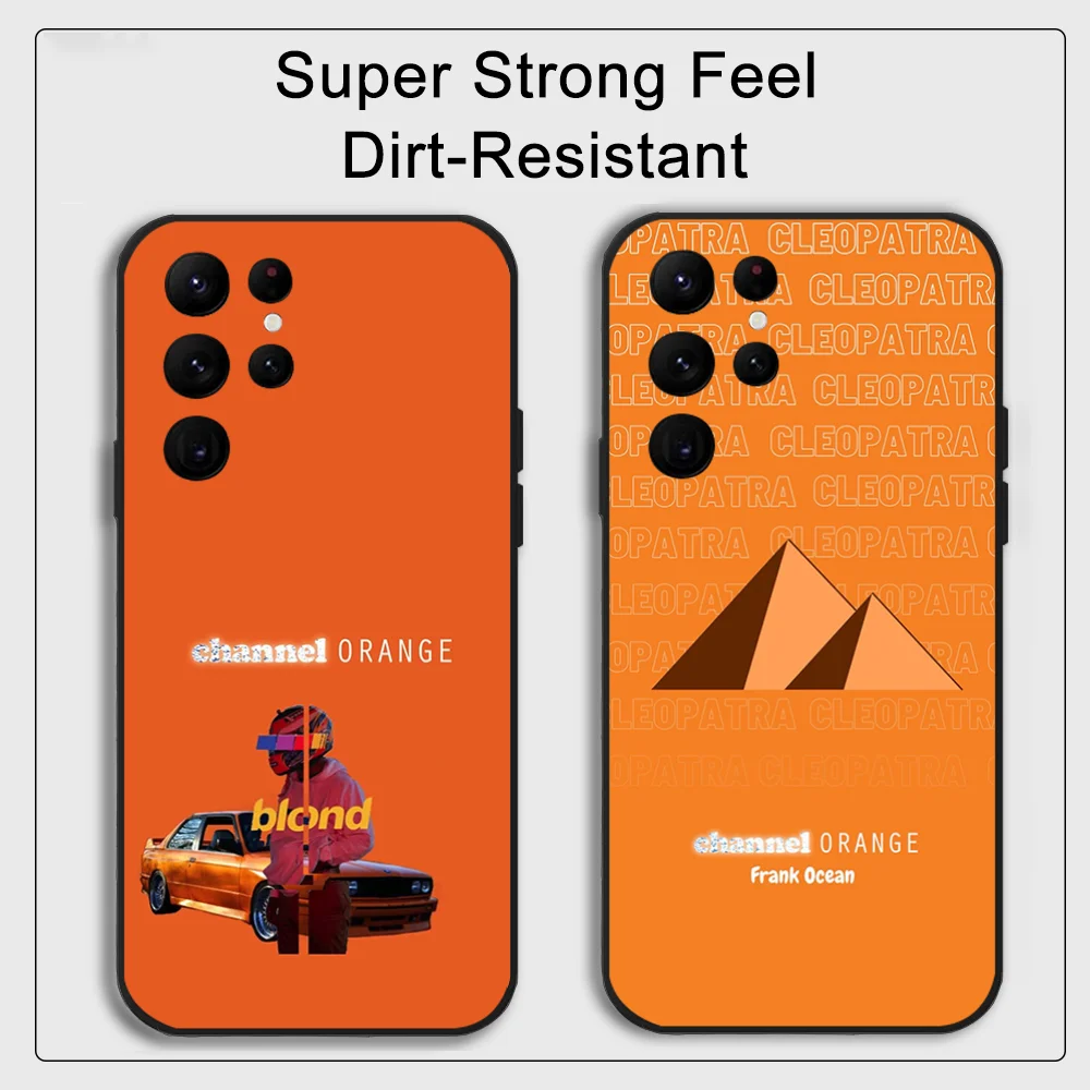 F-Frank Channel Orange Ocean Phone Case for Samsung S series s20 s21 s22 s23 s24 FE Plus Ultra TPU Soft to Skin-friendly case