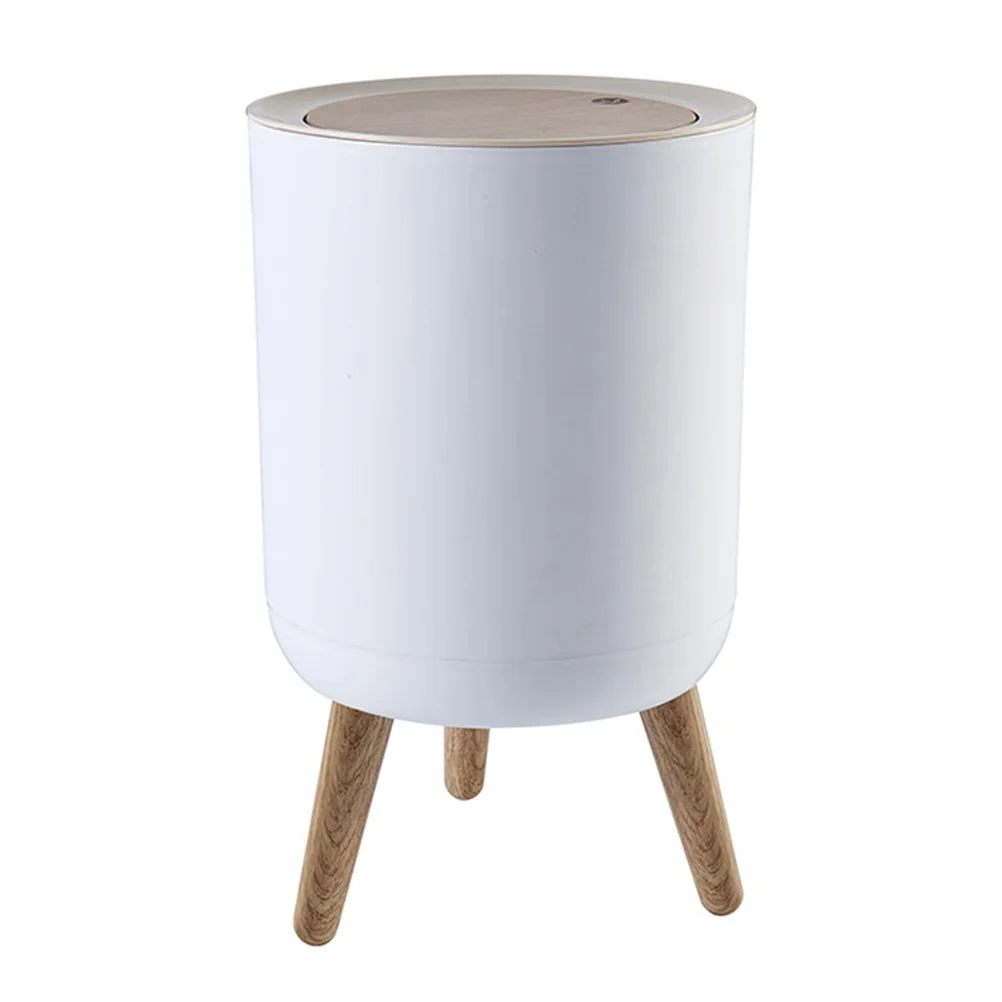 

Tall Trash Can High Foot Garbage Container ABS PP Material Kitchen Bathroom Bedroom Home Office Large Capacity Waste Bin Rubbish