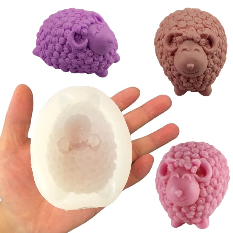 Molde de Silicone 3D em Formato de Ovelha para Velas, Sabonetes e Gesso, para Artesanato DIY e Feito à Mão, Atacado