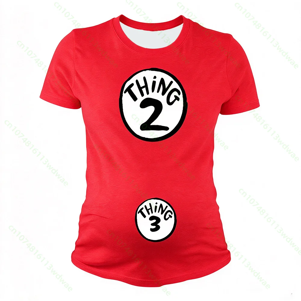Thing 1 Thing 2 Thing 3 Matching Family T Shirts Maternity Pregnancy Announcement Tees Short Sleeve Tops Halloween Mom and Dad
